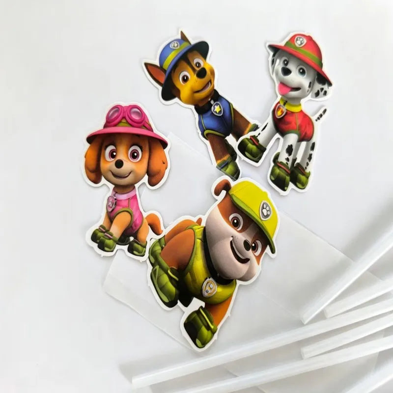 7pcs/set PAW Patrol Dog Team Cake Decoration Figurine Set Boys Patrol Leader Rick Play Toy for Birthday Parties Supplies Gifts