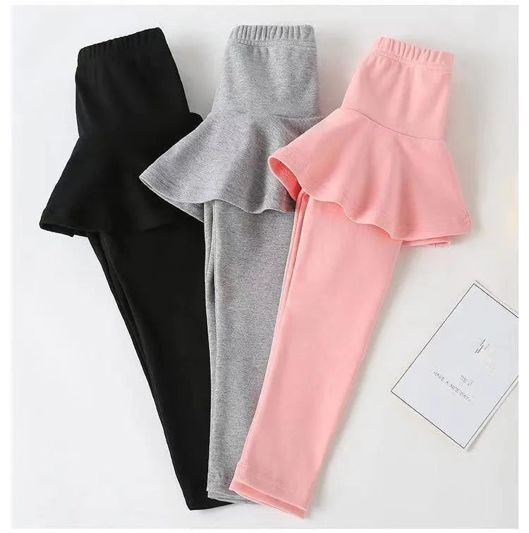 Children's Skirt Leggings Spring Autumn Leggings For Girls Cotton Baby Pants Kids Trousers Teenager Clothing 2 to 9 Years