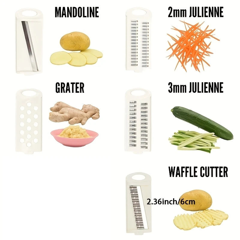 7 in 1 Household Vegetable Cutting Potato Slicer Shredder Multifunctional Fruit Julienne Slicer Grater with Handle Kitchen