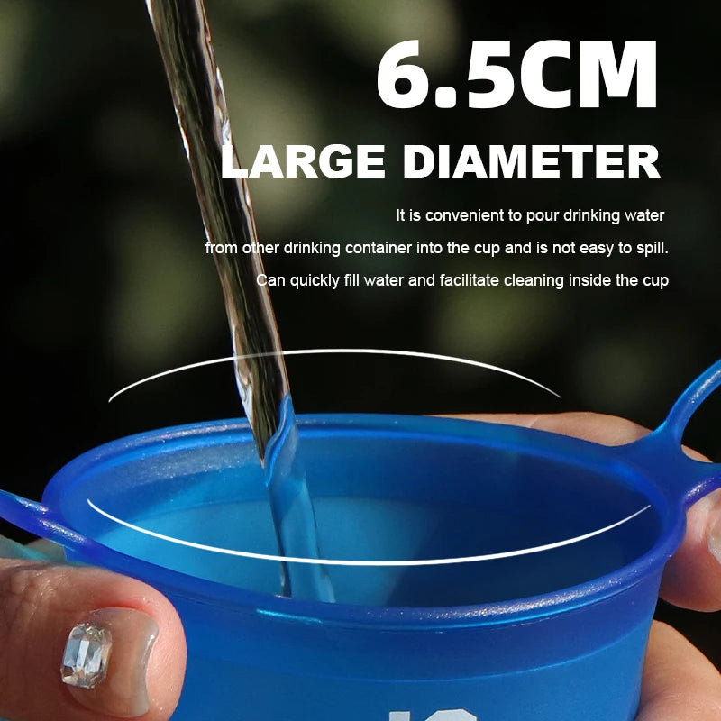 1pc 200ml Foldable Sports Water Cup Marathon Running Folding Soft Lightweight Leak Proof Easy Carry Hydration Bottle for Outdoor