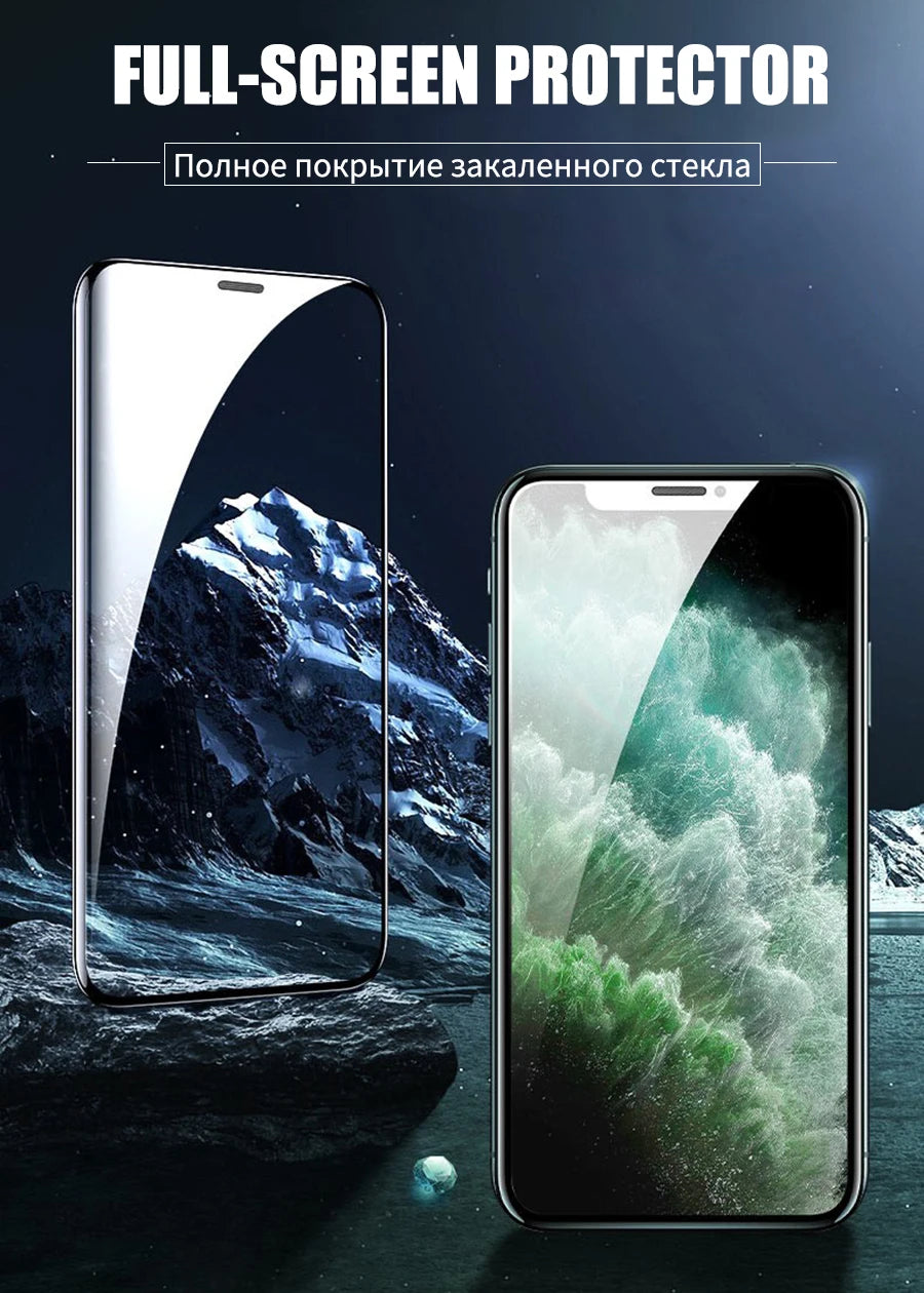 1-3Pcs 3D Screen Protector 5D Full Cover 9H Tempered Glass for iPhone X XR XS 11 12 13 mini 14 15 Pro Max 6 6s 7 8 Plus SE 2020