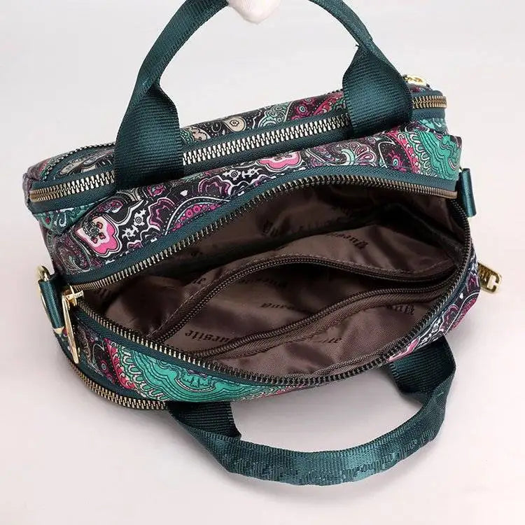 New Nylon Canvas Bag Large Bag Waterproof Shopping Bag Large Capacity Floral Shoulder Handbag Women Bag Mother Bag