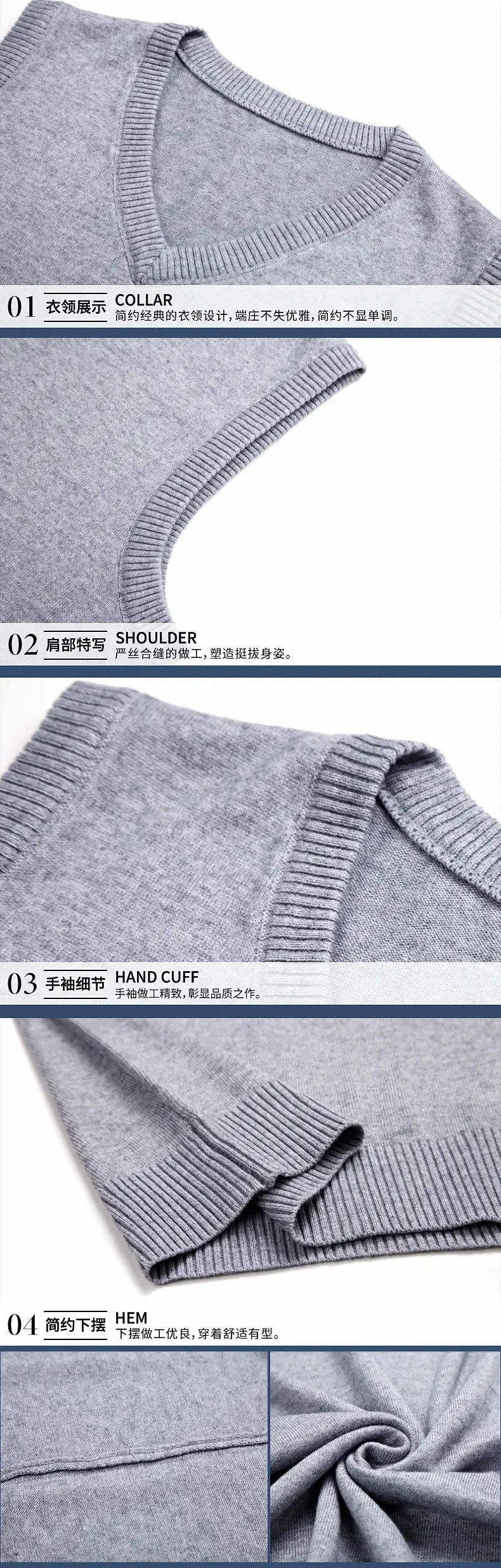 Men's Casual Sweater Vest Warm and Comfortable Vest in Autumn and Winter