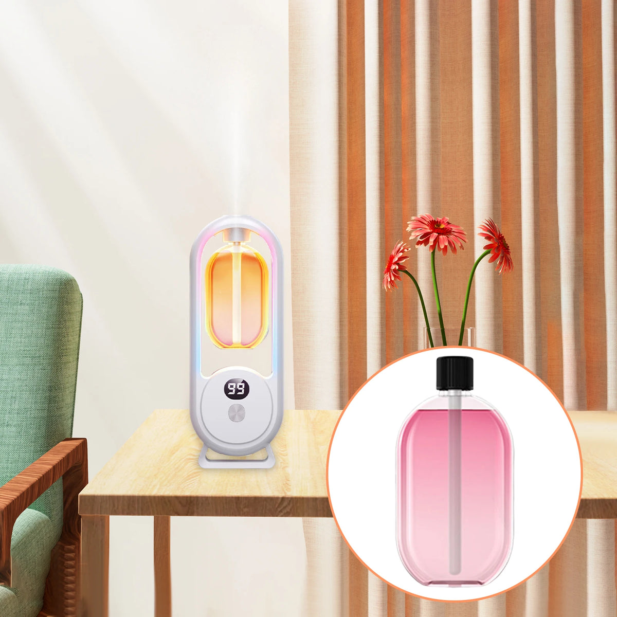Aromatherapy Machine Automatic Spray Fragrance Household Bedroom Fragrance Machine Air Freshening Deodorizing Fragrance Diffuser