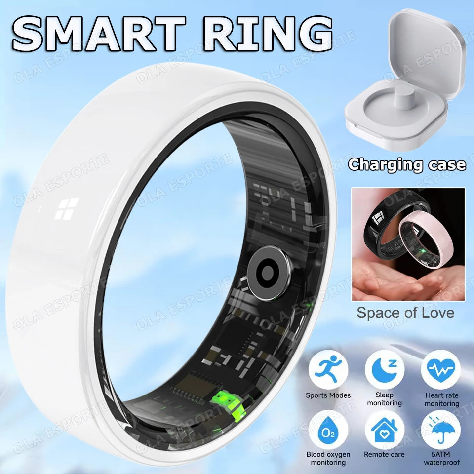 Smart Couple Ring Bluetooth Connection Multiple Sports Modes Pedometer Fitness Rings Heart Rate Sleep Monitoring Waterproof R12