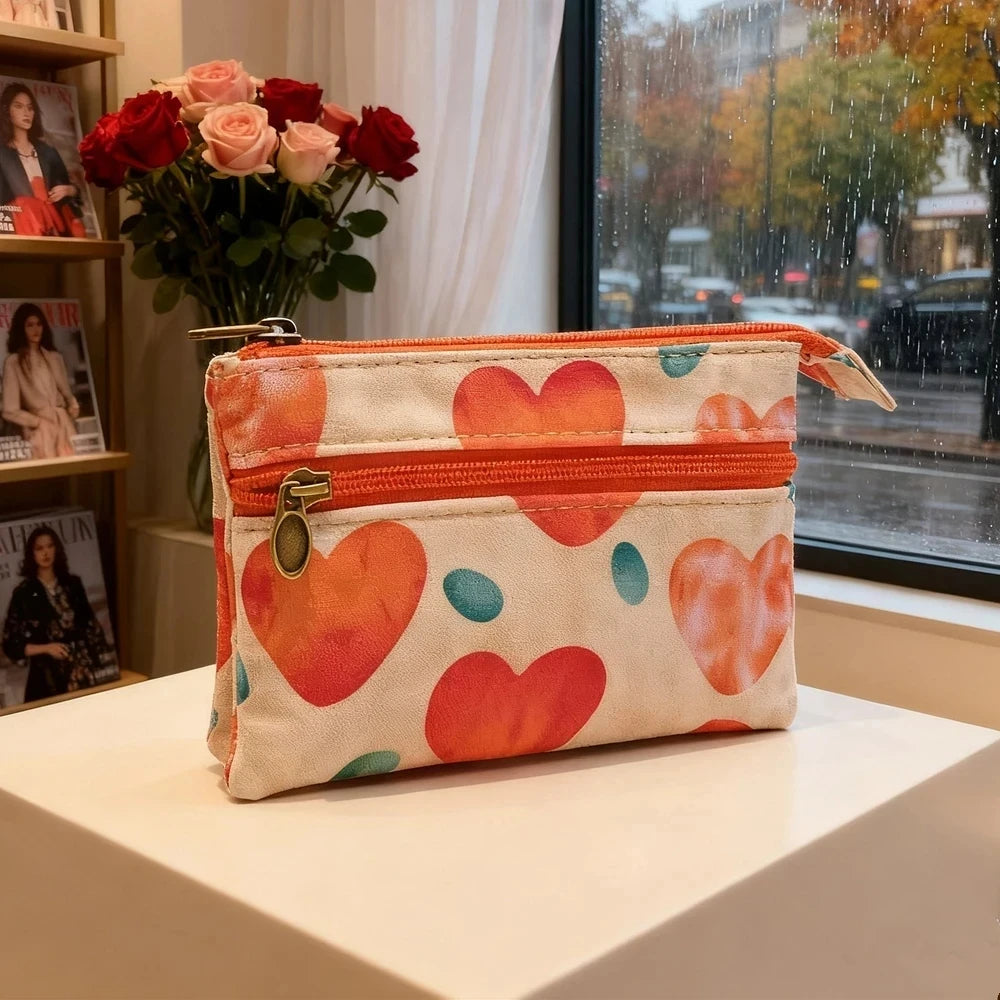 New Fashion Flower Multi-layer Cotton Fabric Coin Purse Women Card Wallet Small Change Bag Retro Canvas Female Hand Purses Pouch