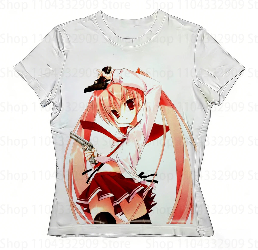 Woman T-shirts Spring 2026 Woman Aesthetic Clothing 90s Vintage Clothes for Women Top Y2k Kitty Trashy Y2k 2000s Tops Kawaii Emo