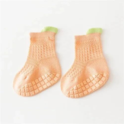 3pairs/lot 6 Colored Of Net Eye Non-slip Baby Girl Sock Hollow-out Breathable Thin Infant Girl Cotton Socks Children's Socks Kit