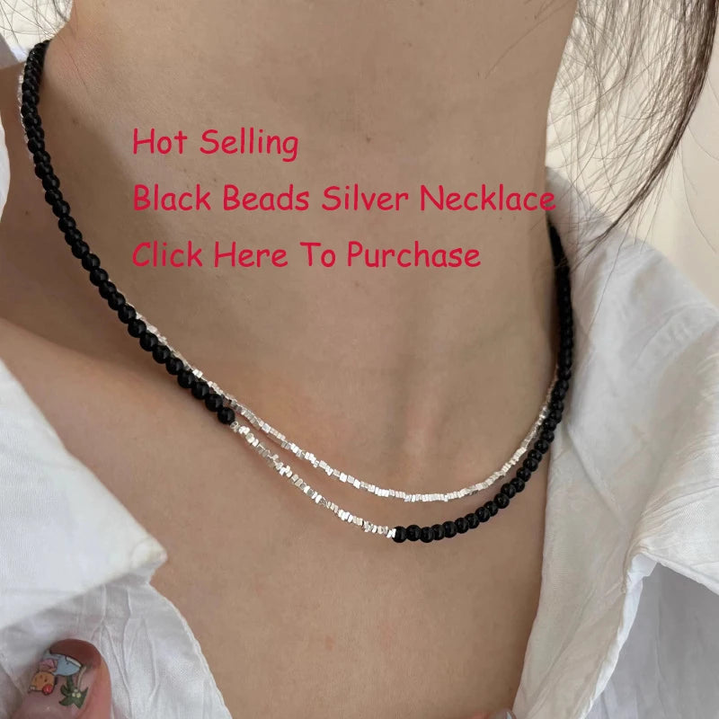 925 Silver Necklace Punk Wealth Good Wish Matte Ball Bread OT Clasp Stackable for Women Girl Jewelry Gift Dropshipping Wholesale