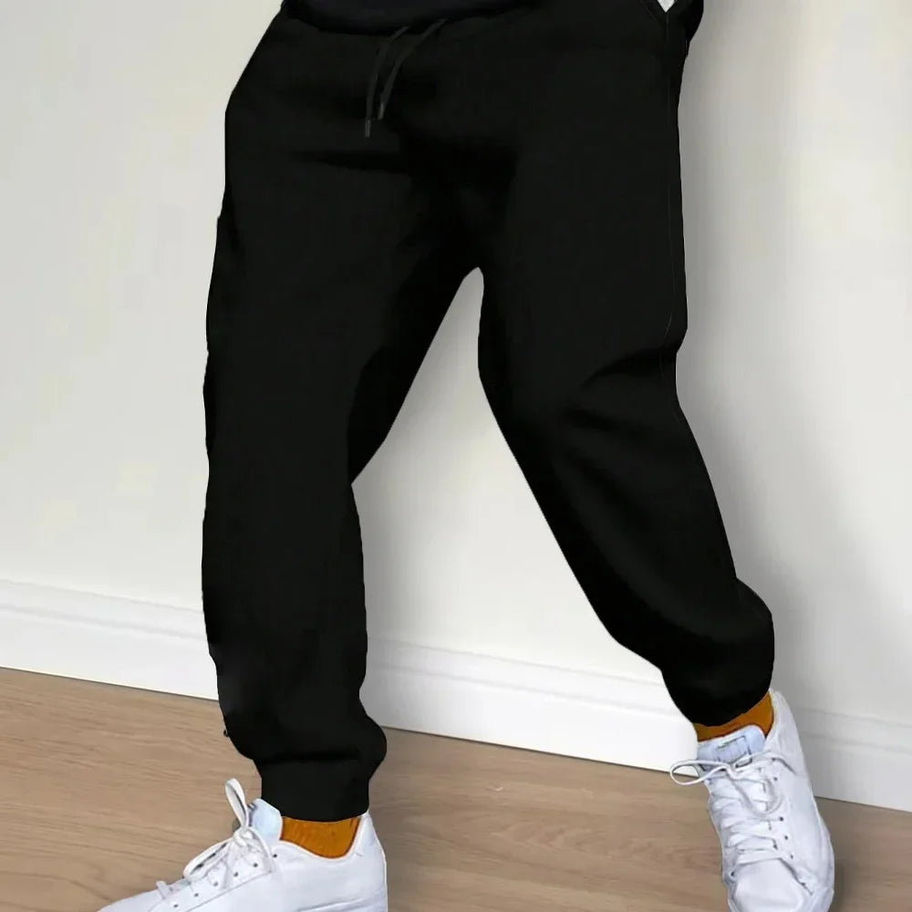 Men's Pants 23 Print Fleece Sweatpants Warm Jogging Pants Male Outdoor Trousers Straight Fashion Workout Sports Casual Long Pant