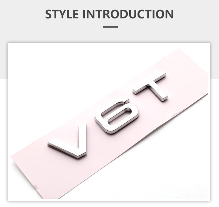 ABS V6T V8T Fender Side Body Emblem Logo Tail Trunk Rear Badge Sticker Decal For Audi S3 S4 S5 S6 S7 S8 A3 A4 A5 A6 A7 Q3 Q5 Q7