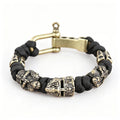New Hannya Mask Lanyard Bracelets for Men Boy Gift Adjustable Outdoor Survival Paracord Bangles Handmade Jpanese Samurai Jewelry