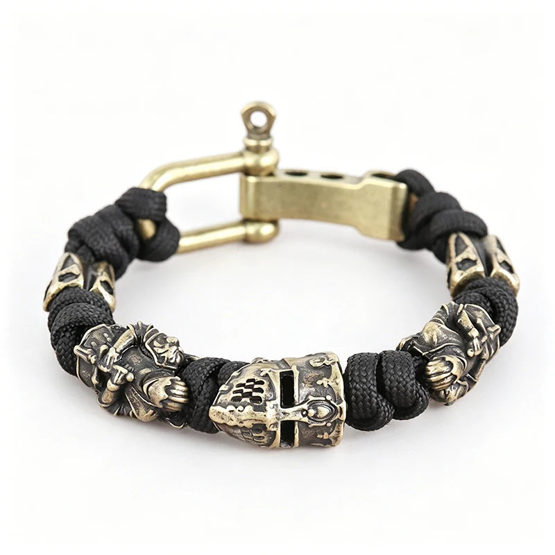 New Hannya Mask Lanyard Bracelets for Men Boy Gift Adjustable Outdoor Survival Paracord Bangles Handmade Jpanese Samurai Jewelry
