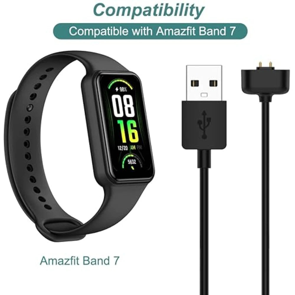 For Amazfit Band 7 Charger USB Charger Smart Watch Charger Replacement Charger 3.3ft