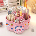 Rotating Pen Holder Desk Organizers Cosmetic Brush Organization Box Large Capacity Pen Storage Box Study Dormitory Accessories