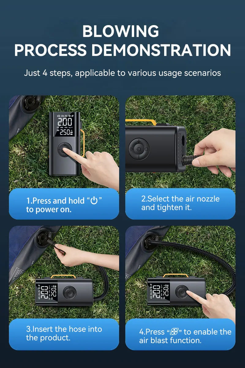 Car jump starter 6000A Jump Starter 150PSI Air Pump Multifunctional Tire Inflator Power Bank Lighting for Car