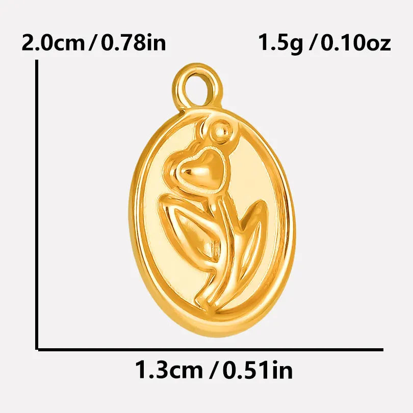 6pcs/Mix Classic Gold/Silver Color Heart Shaped Cross Irregular Shaped Pendant Stainless Steel Diy Women Necklace Accessories