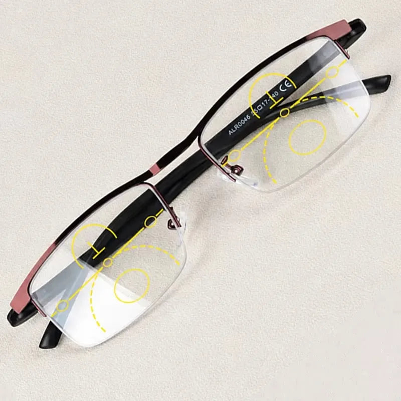 Intelligent Multifocal progressive reading glasses men women near and dual-use Anti-Blue Light automatic adjustment Eyewear