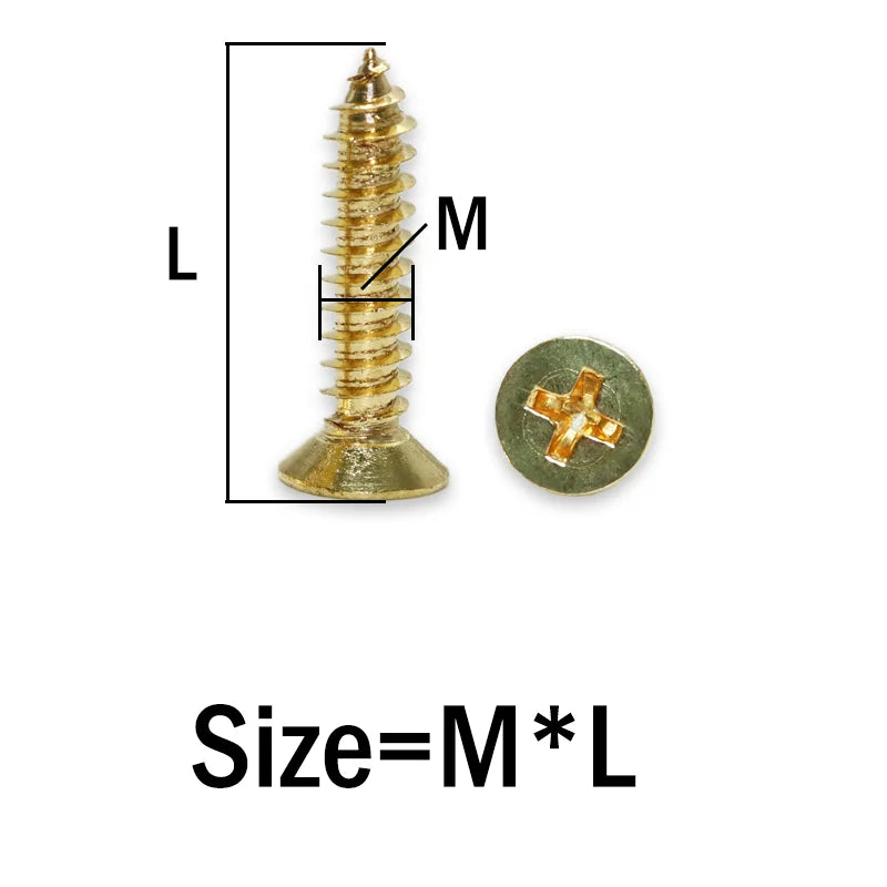 High Quality Brass Recessed Countersunk Flat Head Self-tapping Screws M2 M3 M4 Thermally Conductive Wood Phillips Furniture Bolt