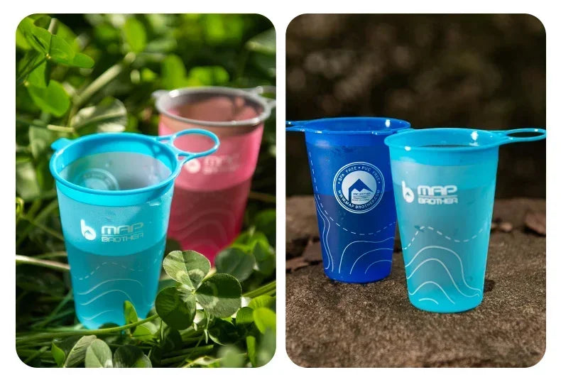 MAP BROTHER 200ml Foldable Soft Flask TPU Squeeze Outdoor Sport Running Water Bottle for Running Hiking Cycling Climbing Durable