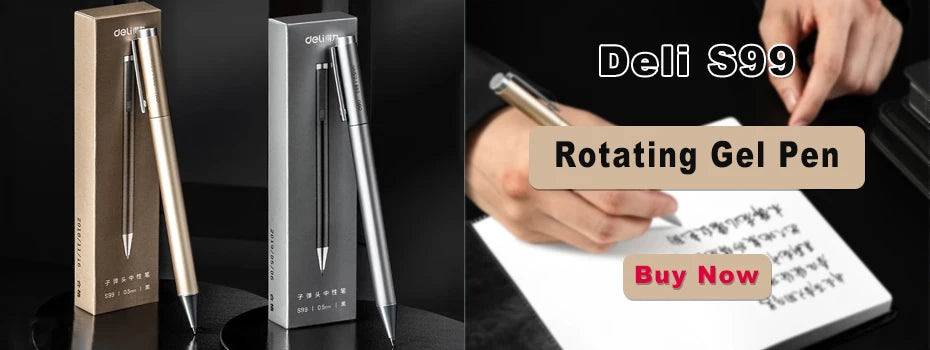 Deli Sign Gel Pens Direct Liquid Ballpoint Tungsten Carbide Beads Pen For Writing School Office Stationery Supply