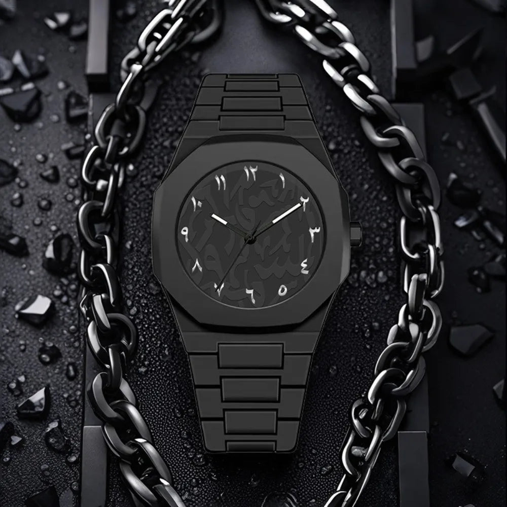 Arabic Dial Waterproof Watch Round Dial Plastic Strap Quartz Watch Exquisite Design Color Strap Business Watch Casual Wear