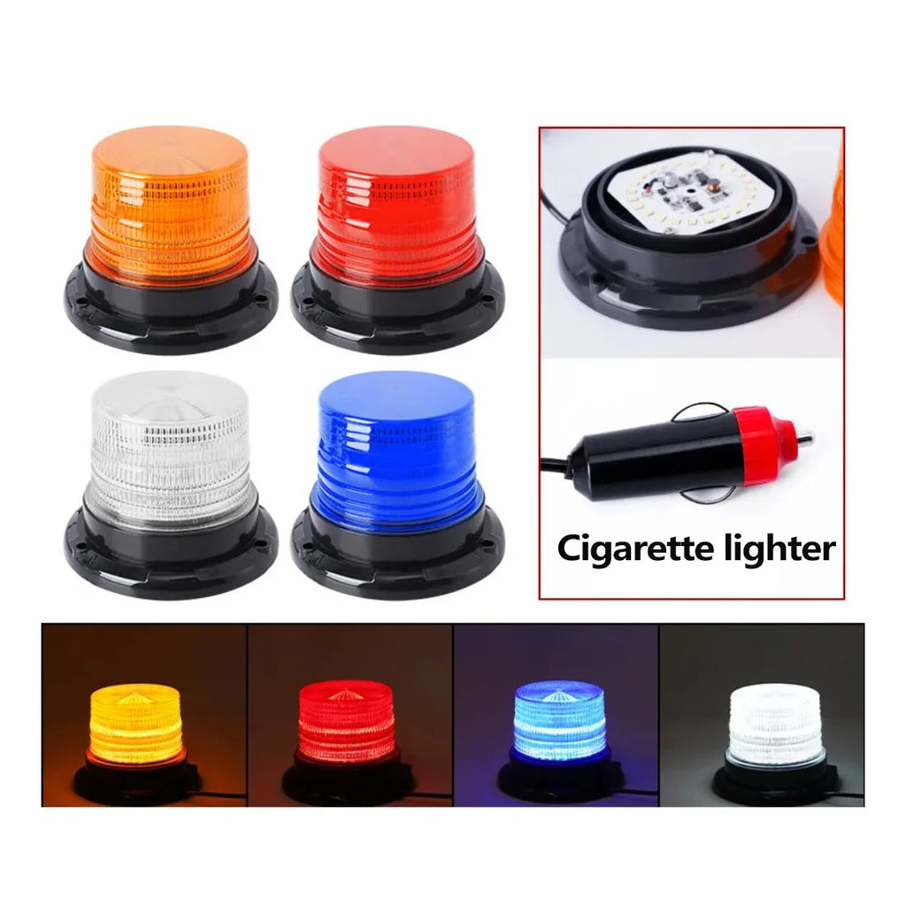 LED Car Truck Roof Top Warning Light Strobe Light Emergency Light Flashing Beacon With Magnetic Base For Security Auto 12V-80V