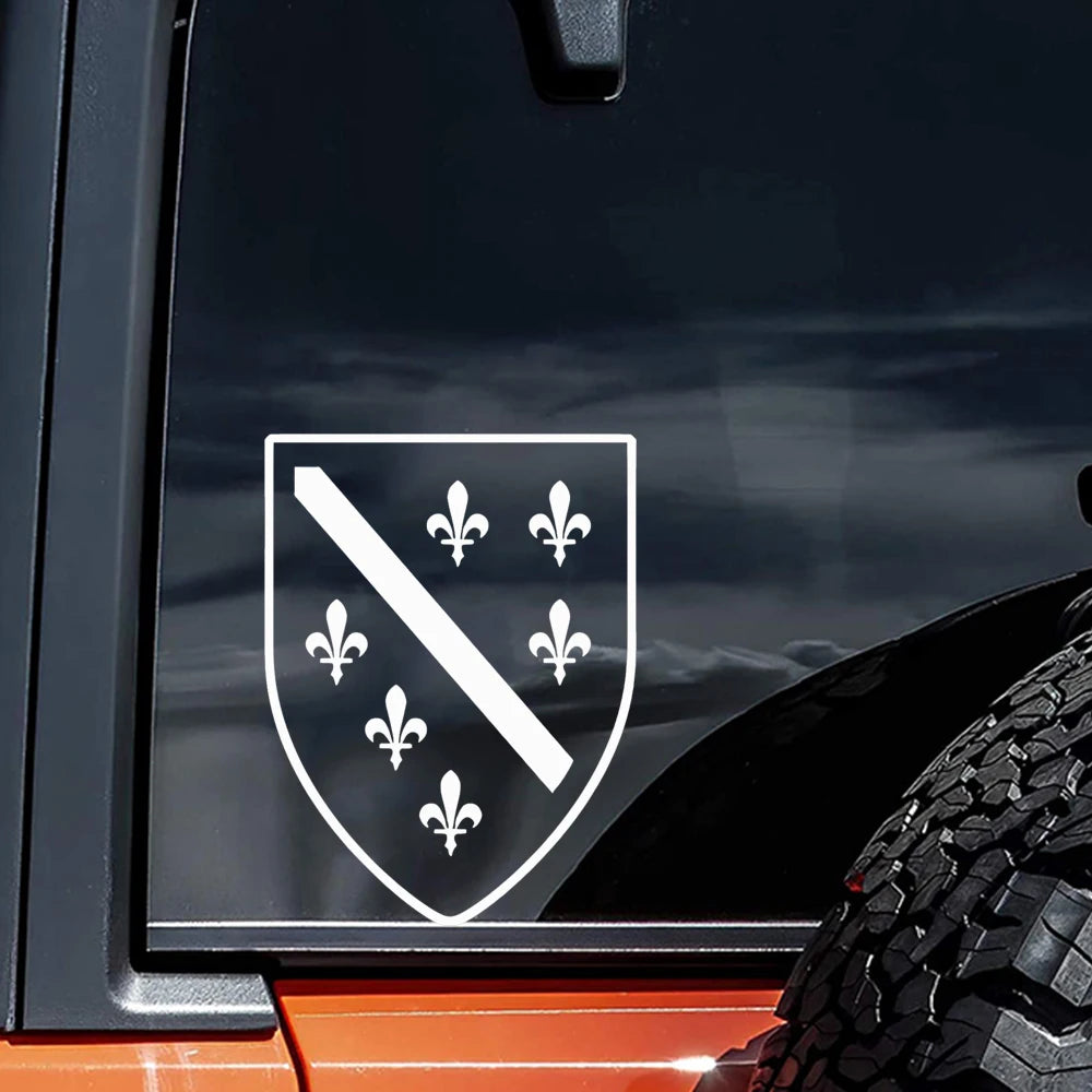 11.5x15cm Bosnia and Herzegovina Bosna Coat of Arms Flag Vinyl Sticker for Cars, Trucks, Motorcycles, Laptops, Windows, Glass