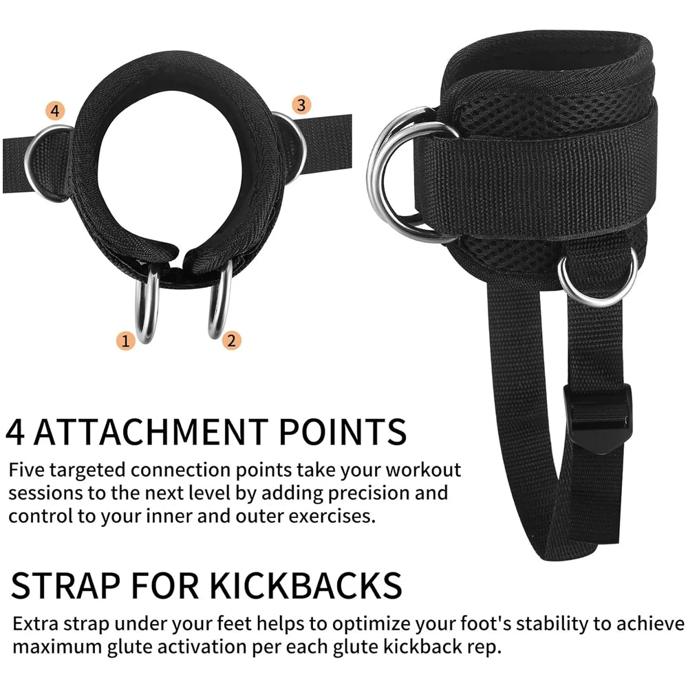 1PCS/2PCS Ankle Straps for Cable Machines Kickbacks - Adjustable Comfort Ankle Cable Attachments for Gym Ankle Cuff Women Men