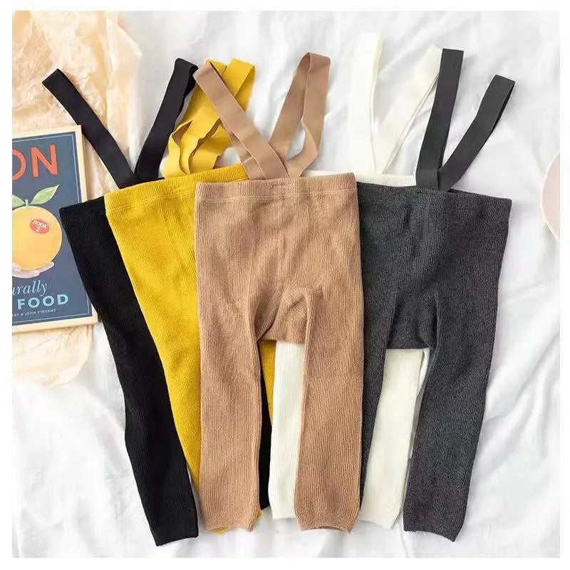 Infant Baby Girl Boy Suspender Leggings High Waist High Elasticity Solid Simple Style Spring Clothing Accessories Stockings 1-2Y