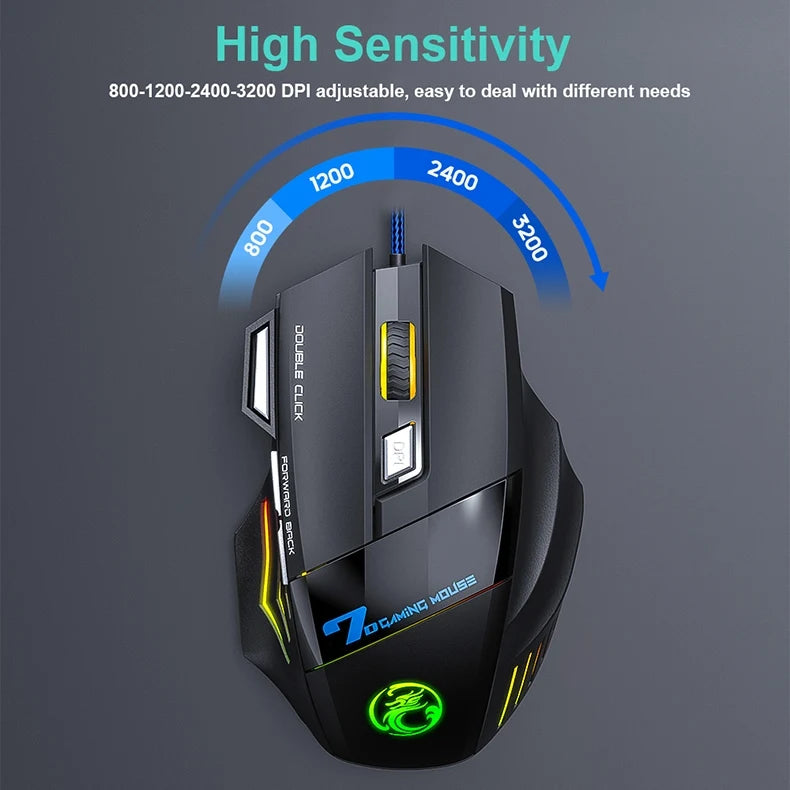 RGB Backlit Wired Ergonomic Design Keyboard Set Waterproof Luminous Gaming Keyboard And Mouse Combo PC Accessories For Gaming