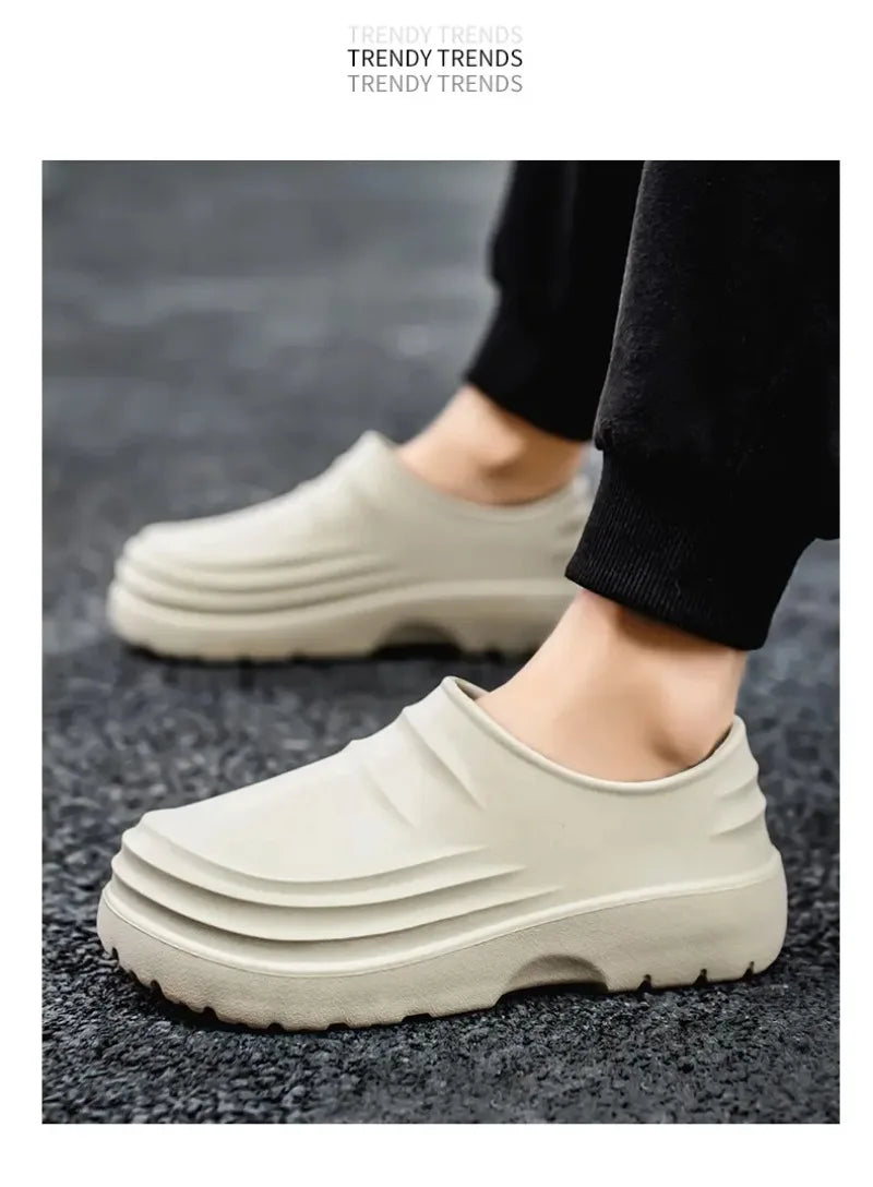 Men's Chef Shoes Summer Spring and Autumn Slippers Men Kitchen Shoes Couple Waterproof Shoes Women Chef Shoes EVA Man Sandals
