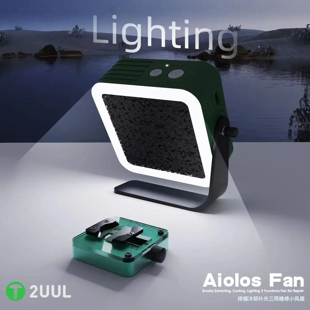2UUL Aiolos Fan Smoke Exhaust Cooling Lighting Charging Soldering Fume for Mobile Phone Motherboard Welding Quick Cooling Fan