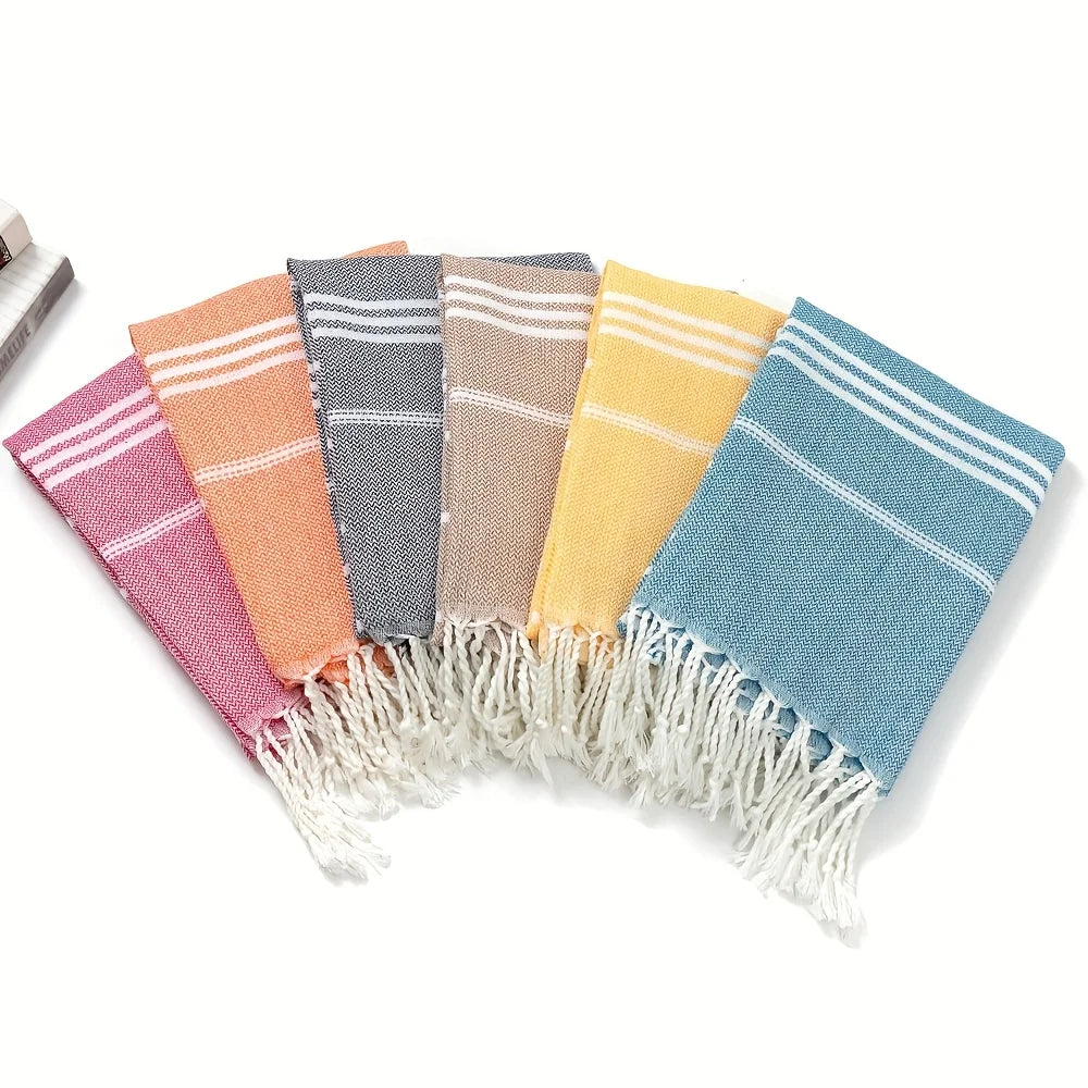 Turkish Beach Towel 90*180CM Sauna Spa Gym sports Fitness Fringed Bath Towel kitchen Soft Absorbent Quick drying towels