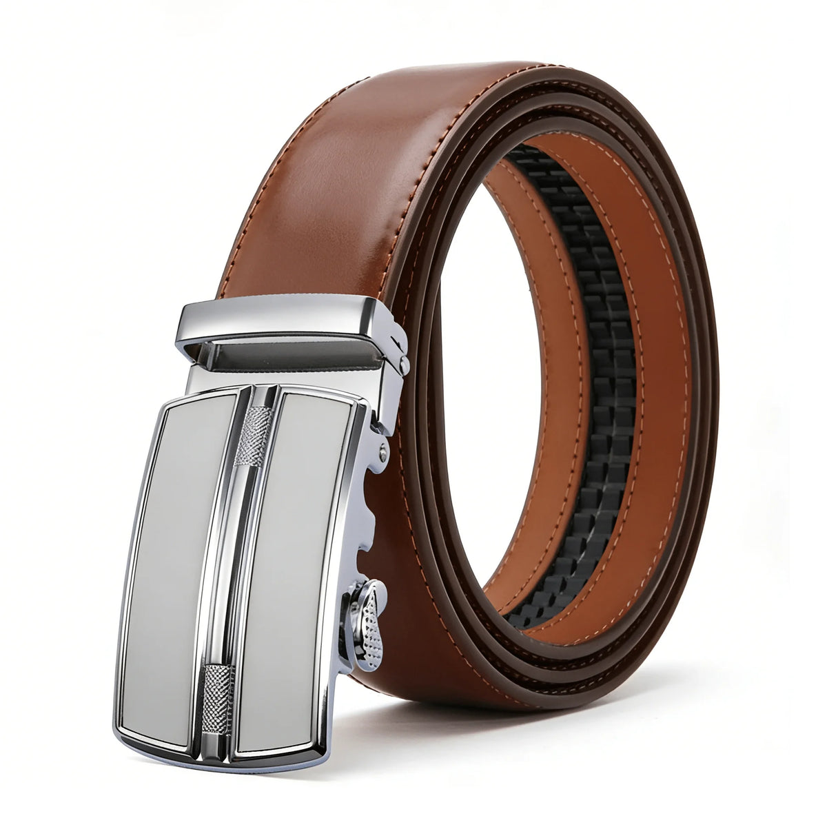 Men's Automatic Genuine Leather Luxury Belt Metal Automatic Buckle Male Waistband Designer High Quality Black Brown Waist Belts