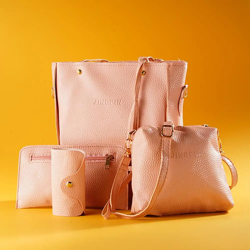 4Pcs Women Bag Set Handbag,Crossbody Bag,Storage Bag,European Fashion Large Capacity Casual Shoulder Bag Holiday Gift