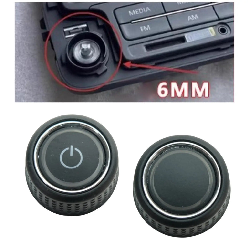 Car Radio Knob Volume Button Black 6C0919603 Accessory Professional Sturdy High Performance Attachment Simple Installation