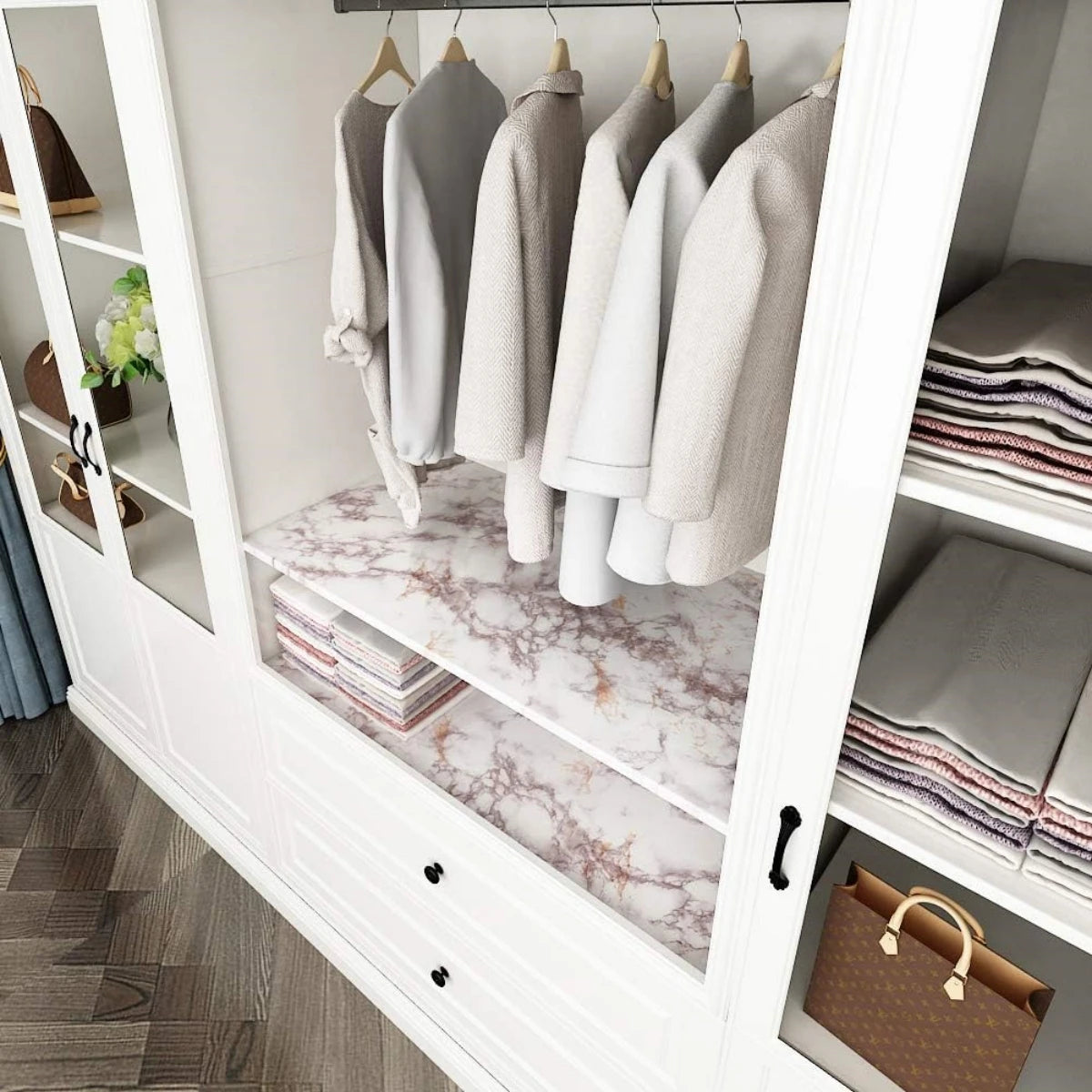 Marble Kitchen Oil-Proof Film Stove Waterproof Moisture-Proof Self-Adhesive Wallpaper Countertop Cabinet Renovation Tile Sticker