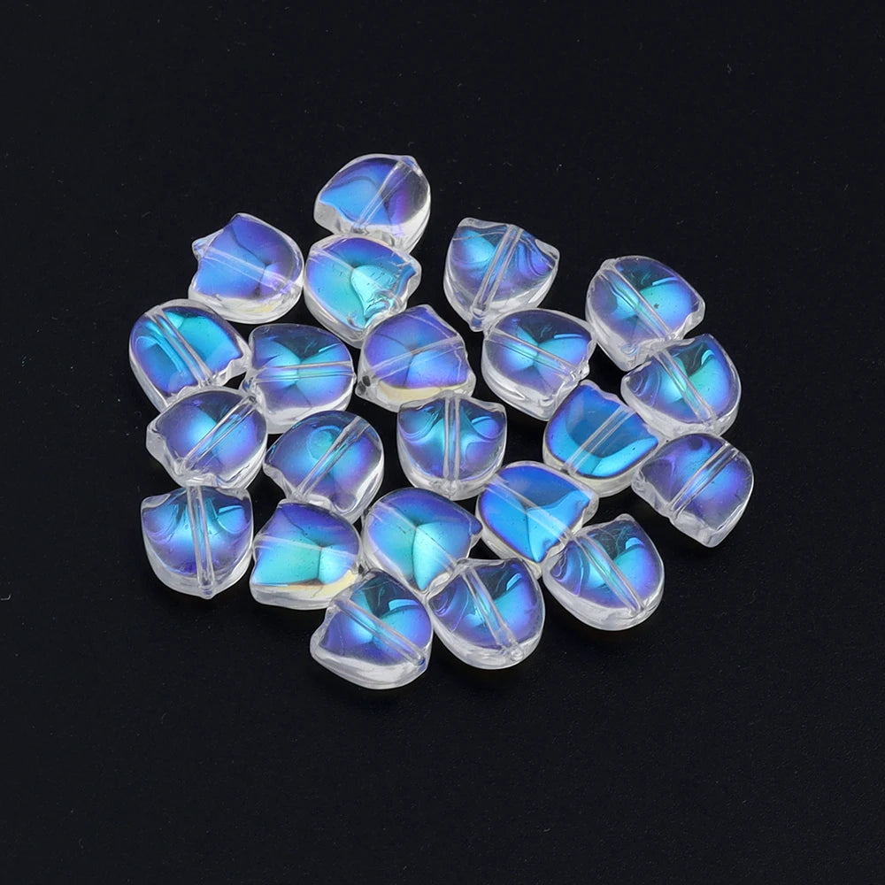 50pcs Tulip Flower Lampwork Gradient Color Glass Beads Charm for Earring Bracelet Necklace DIY Jewelry Craft Making Accessories