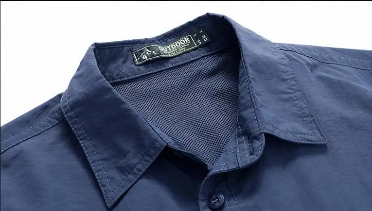 Men Outdoor Thin Breathable Comfortable Cargo Shirts Male Multi Pockets Tooling Shirts New Spring Male Mountaineering Shirts