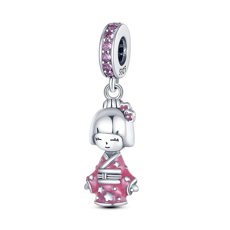 925 Sterling Silver Charms Pendant Beaded Fit Bracelet DIY Boy Girl Family Friendship Charm Making for Women's Fine Jewelry Gift