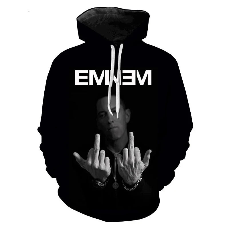 Rapper 3D Printed Eminem Hoodies Hip Hop Long Sleeve Sweatshirts Men Women Hoodie Autumn Hooded for Fashion Pullovers