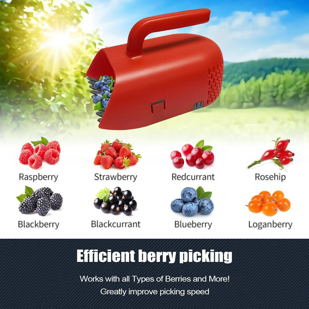 Portable Berry Picker Ergonomic Berry Pick Rake Plastic Handle Picking Tool Blueberry Collection Harvester with Ergonomic Handle