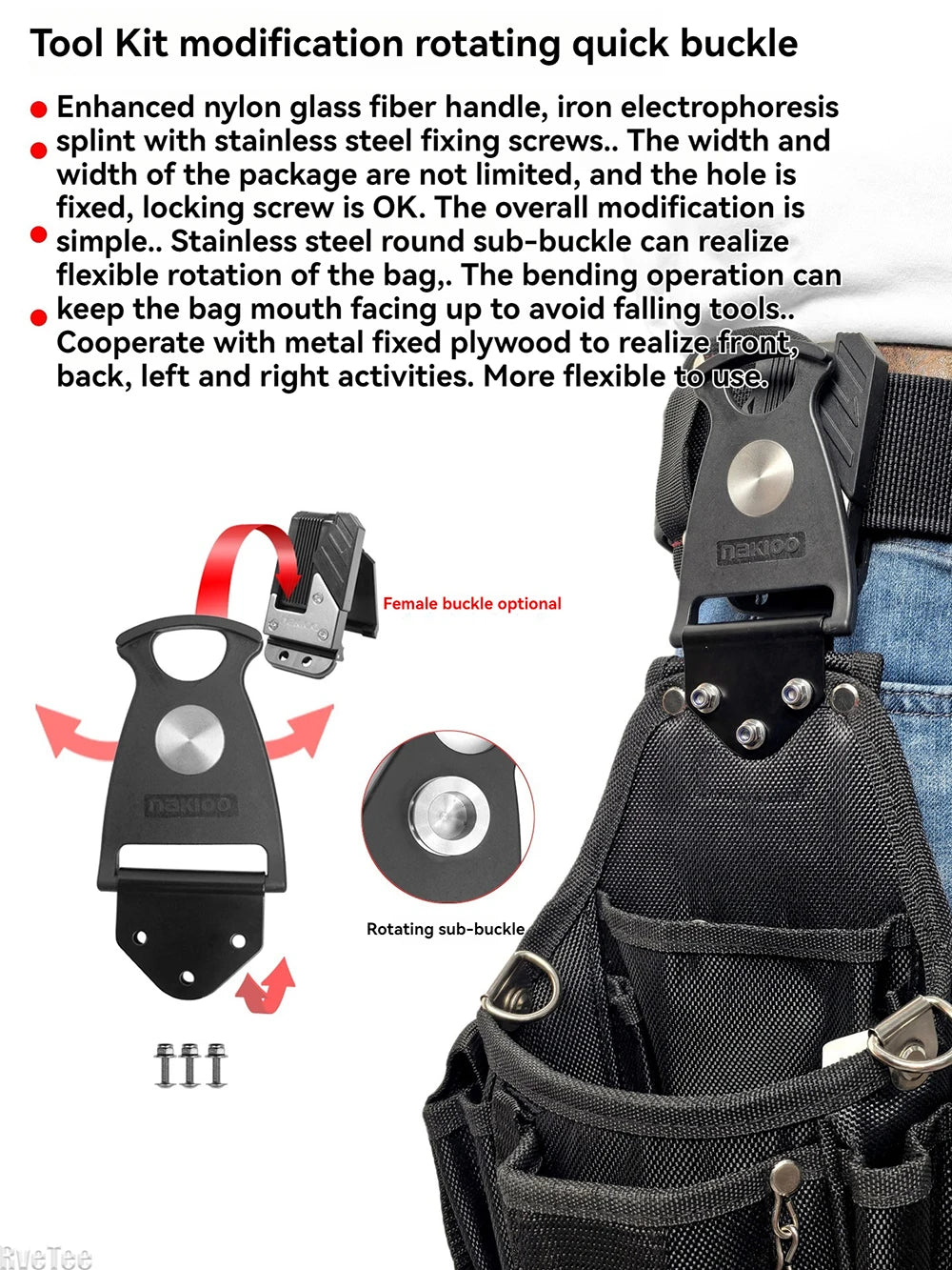 Tool Belt Bag Rotary Hang Up Quickly Conversion Parts for Tajima Universal Accessories