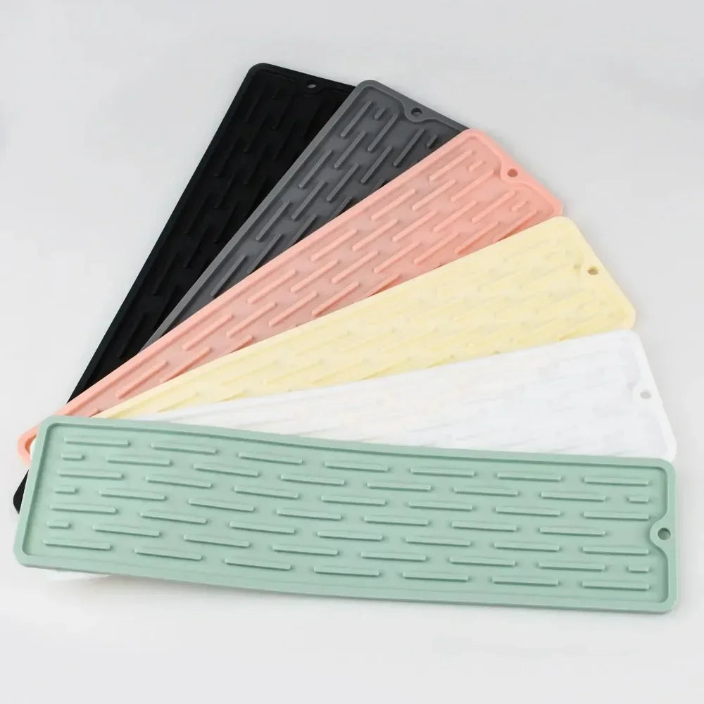 HOMEFISH  Silicone Drainer Mat Anti Slip Sink Tray Tableware Cushion Organizer Kitchenware Protection Mat Kitchen Storage Pads