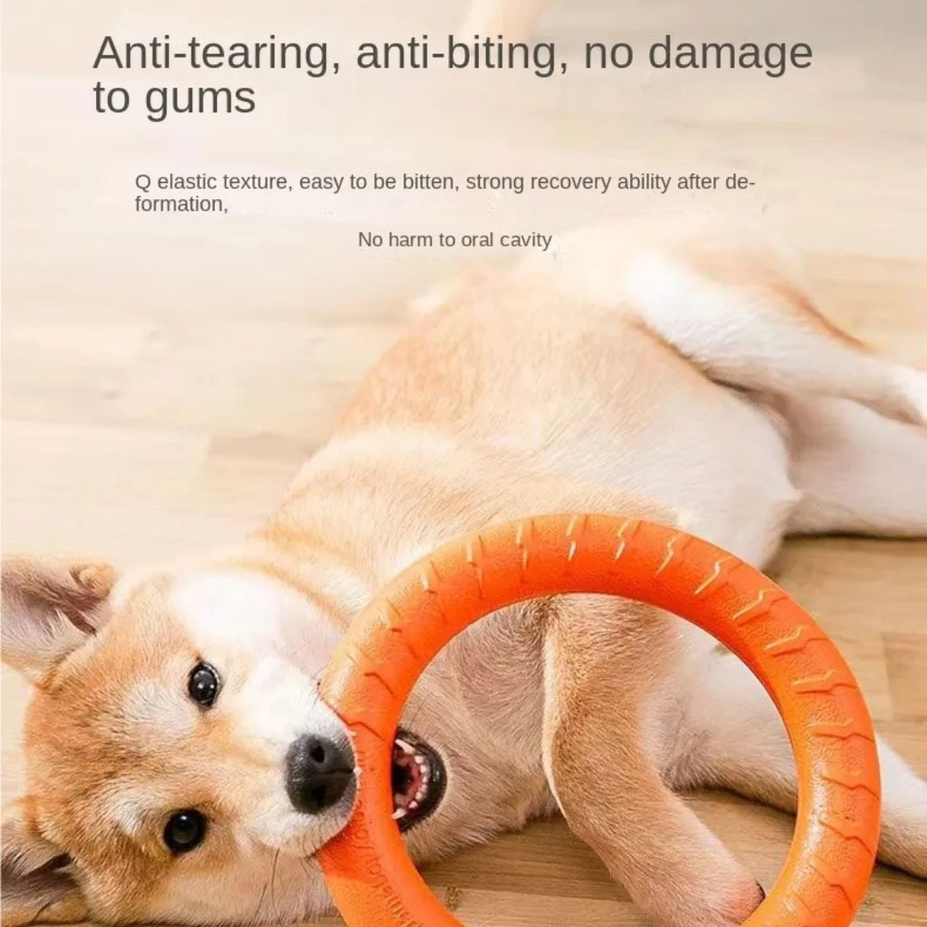 Dog Ring Toys Indestructible Chewing Flying Floating Training Tools Fetch for Small Medium Large Dogs Throwing Catching Flying