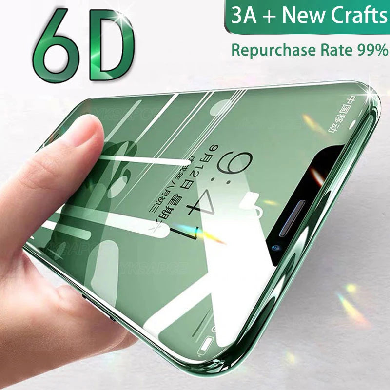 1-3Pcs 3D Screen Protector 5D Full Cover 9H Tempered Glass for iPhone X XR XS 11 12 13 mini 14 15 Pro Max 6 6s 7 8 Plus SE 2020