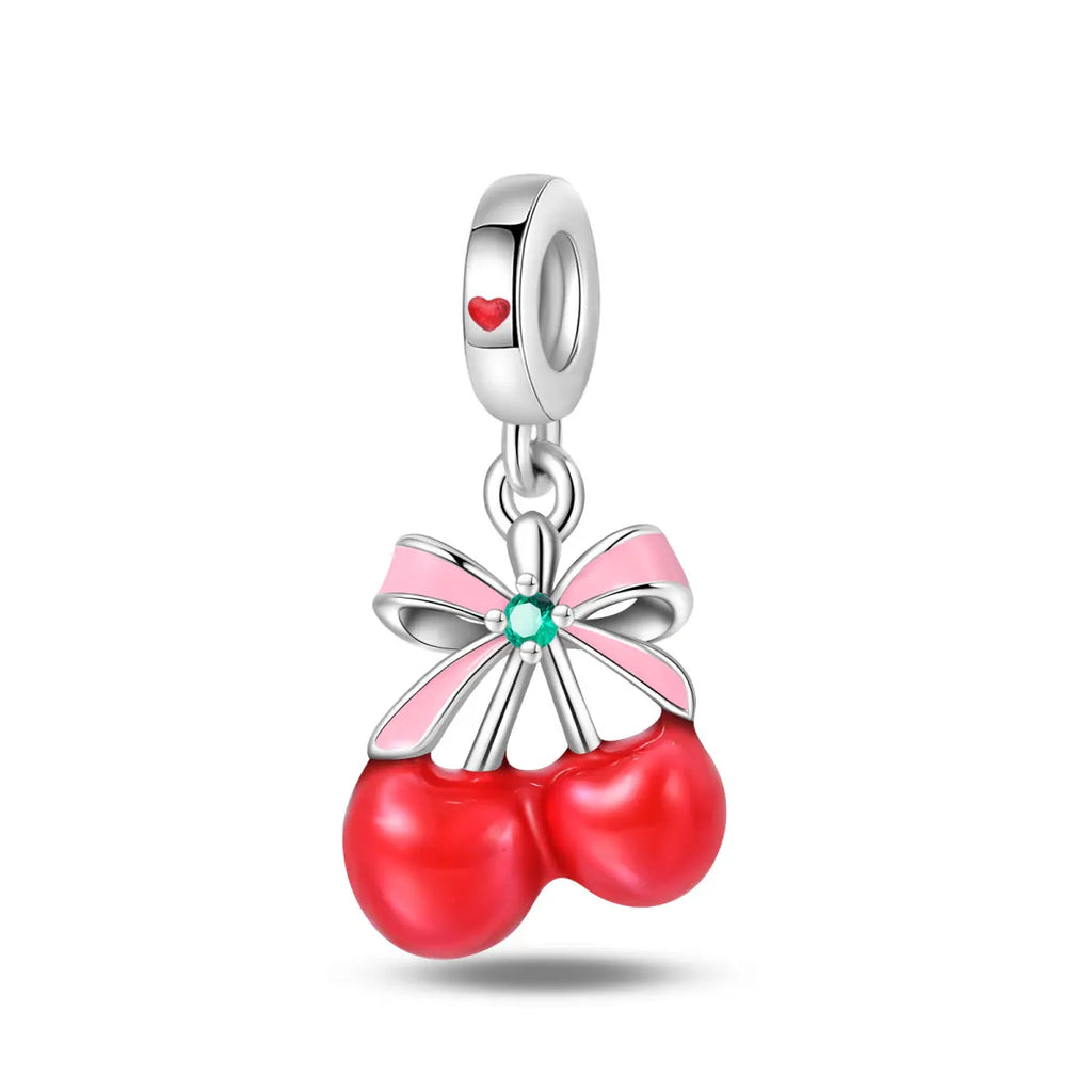 New 925 Silver Plated Strawberry Cherry Avocado Fruit Charms Beads Fit 3mm 925 Original Bracelets DIY Birthday Jewelry Gift