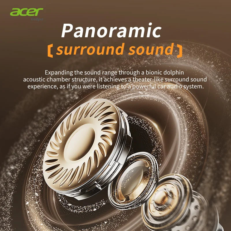 Acer Ohr546 Bluetooth Headphones 2025 New Model Wireless Earphones In-Ear Design Comfortable to Wear for Sports, Running, Calls, Noise Reduction, Compatible with Mobile Phones, Tablets, and Laptop Devices