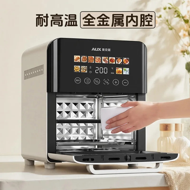 Air Fryer 20L Household Visual Automatic Flip Free Multifunctional Touch Screen Double-Layer Steam Oven Integrated Machine
